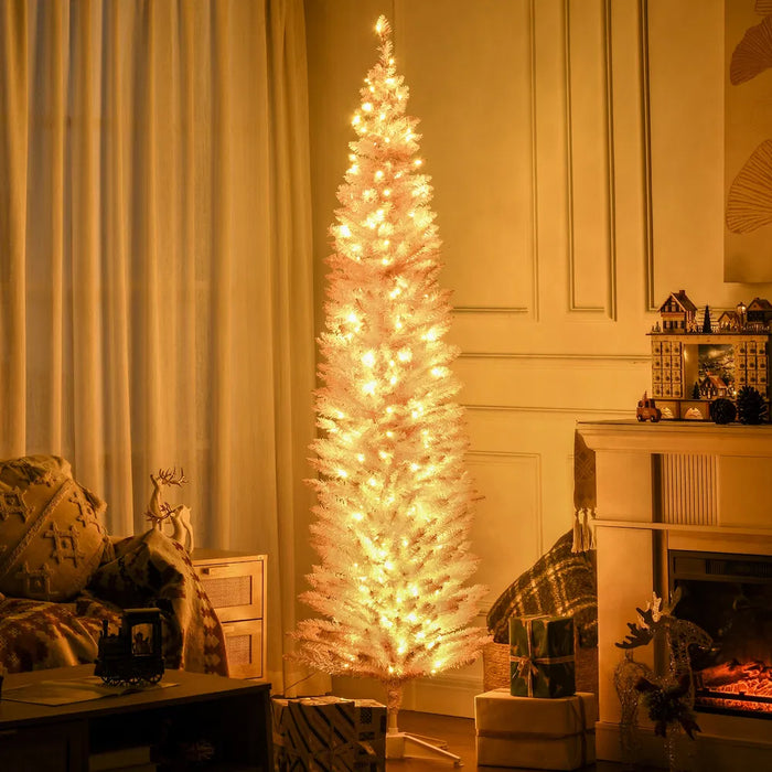 Myslunda Rosa smal julgran 210 cm med 200 varmvita LED