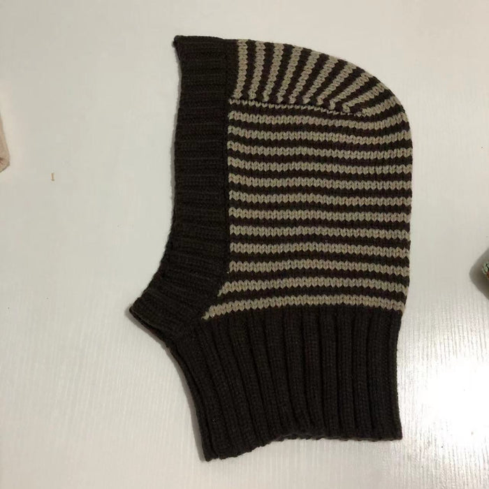 Myslunda Randig stickad balaklava som täcker huvud och hals