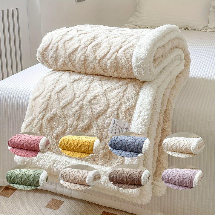 CozyNest - Vändbar Fleece Filt för Höst och Vinter