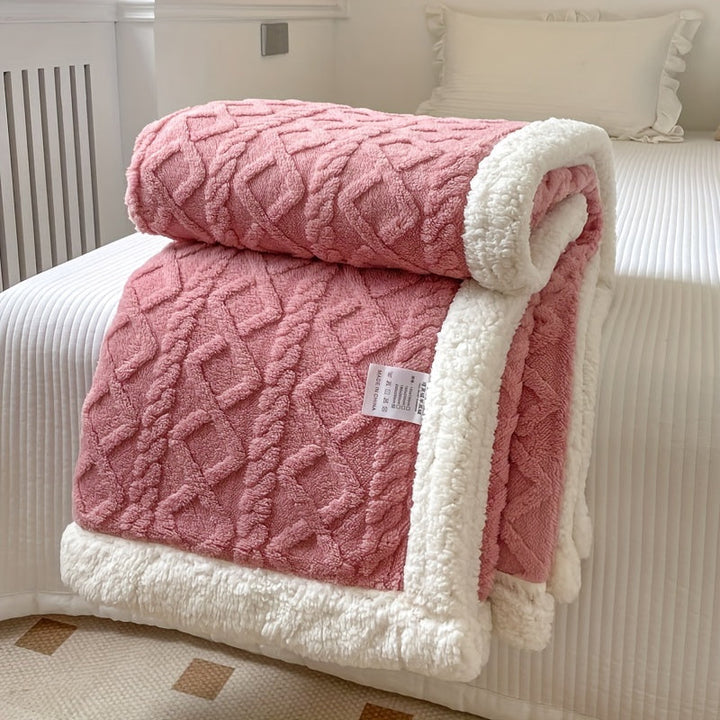 CozyNest - Vändbar Fleece Filt för Höst och Vinter