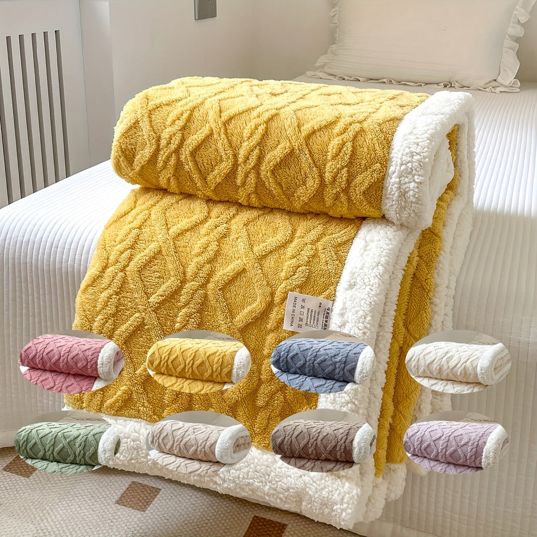 CozyNest - Vändbar Fleece Filt för Höst och Vinter
