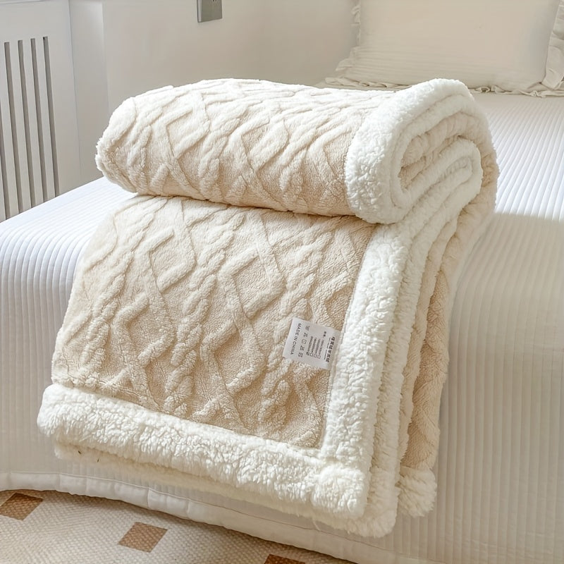 CozyNest - Vändbar Fleece Filt för Höst och Vinter