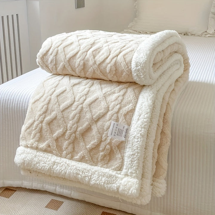 CozyNest - Vändbar Fleece Filt för Höst och Vinter