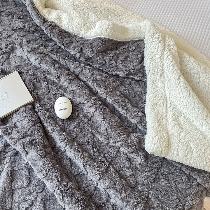 CozyNest - Vändbar Fleece Filt för Höst och Vinter