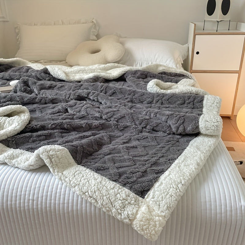CozyNest - Vändbar Fleece Filt för Höst och Vinter