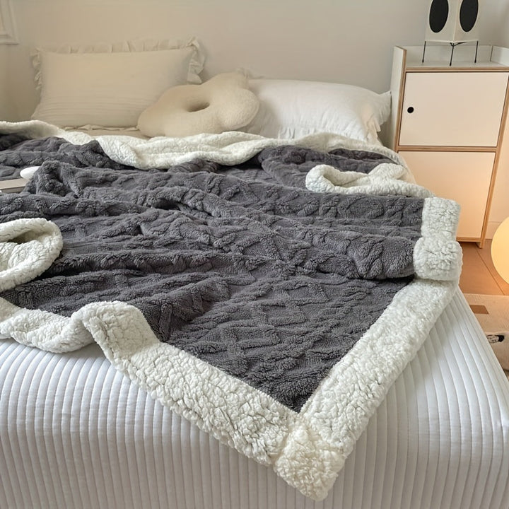 CozyNest - Vändbar Fleece Filt för Höst och Vinter
