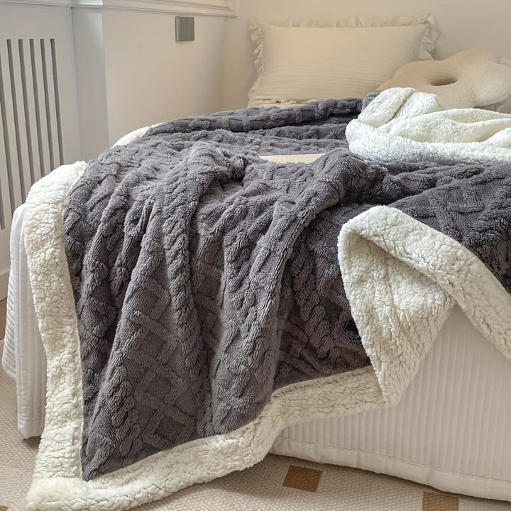 CozyNest - Vändbar Fleece Filt för Höst och Vinter