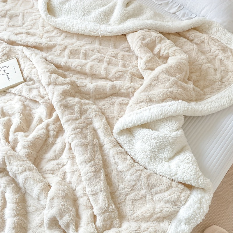 CozyNest - Vändbar Fleece Filt för Höst och Vinter