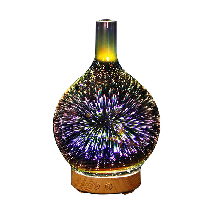 Aroma diffuser i glas med färgglad lampa och 3D-effekt