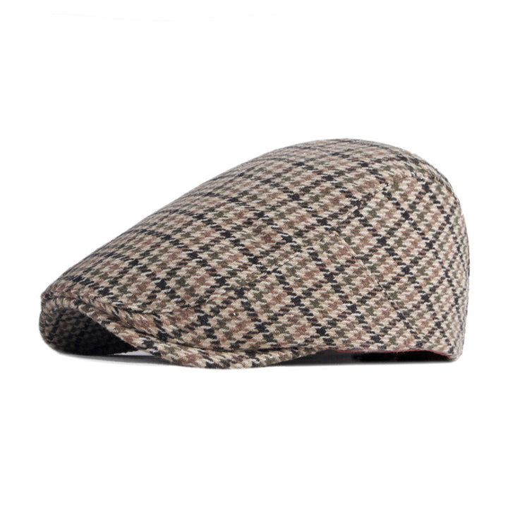 Hundtandsmönstrad sixpence i beige