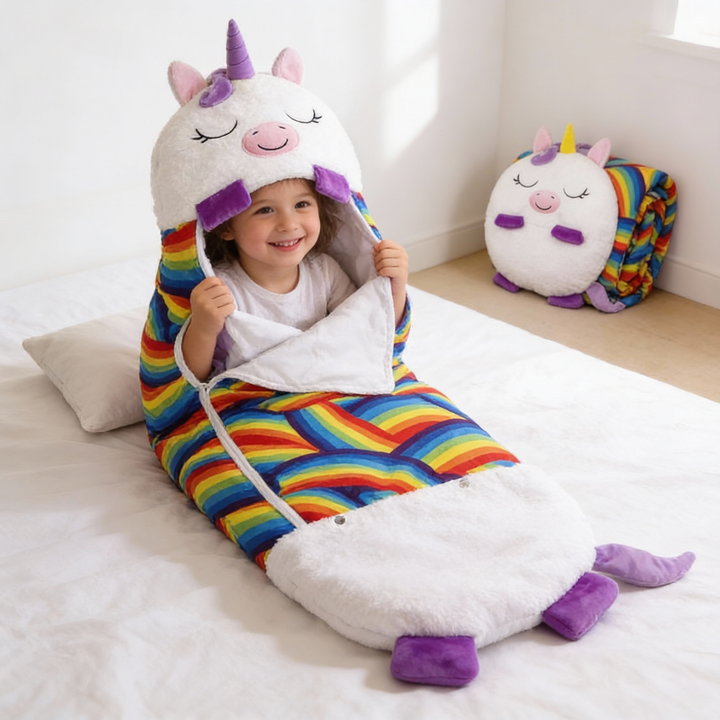 Animal Form Barn Sovande Påse med Vikbar PilLåg Design och Andningsbar Tyg