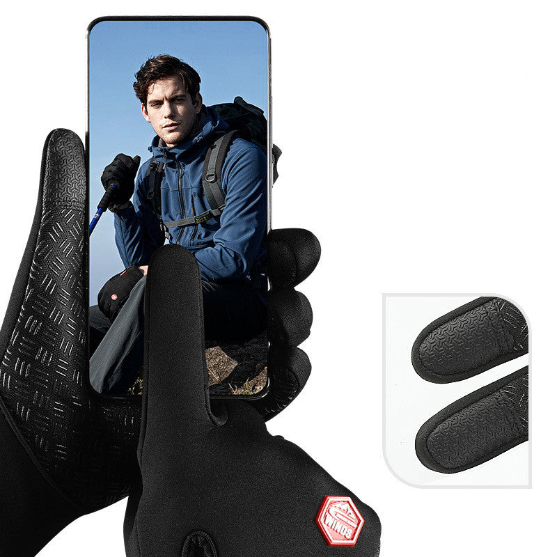 Vinterhandskar med touchfingrar och dragkedja
