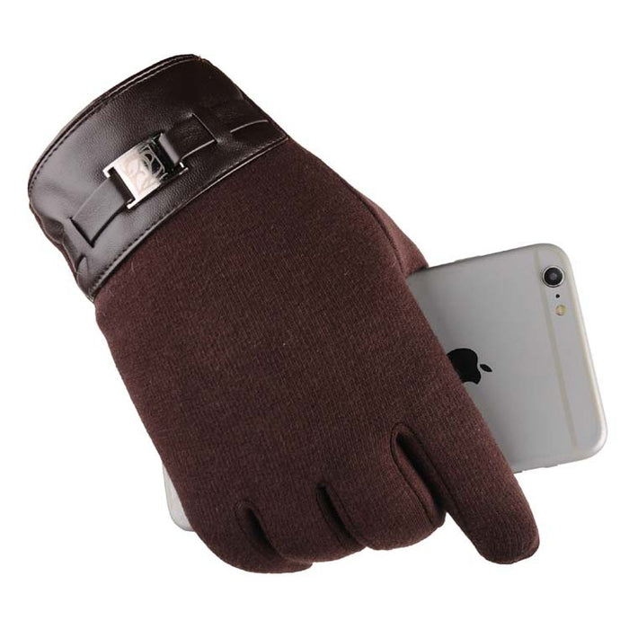 Myslunda Eleganta herrhandskar med touchfingrar och spänne