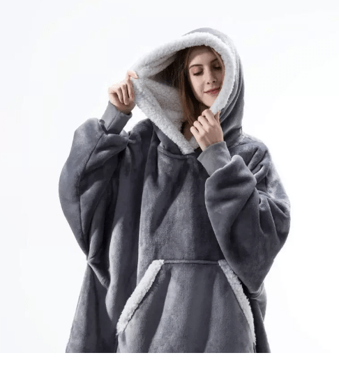 Oversize filthoodie med stor luva – mysig och varm