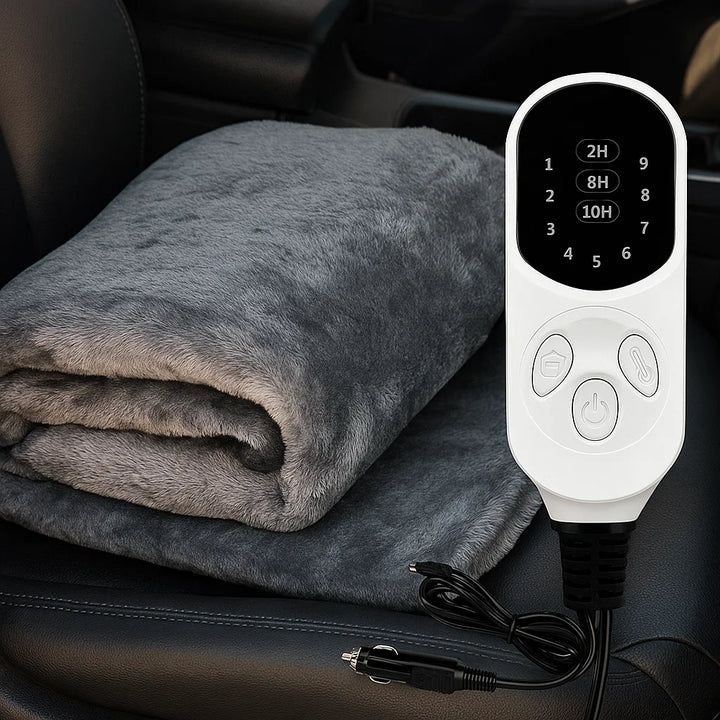 Eluppvärmd bilfilt 12V med 9 värmelägen och timer – Myslunda