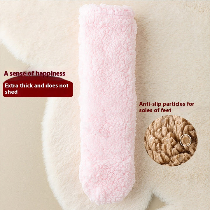 Fluffiga fleecestrumpor med kaninansikte på tån