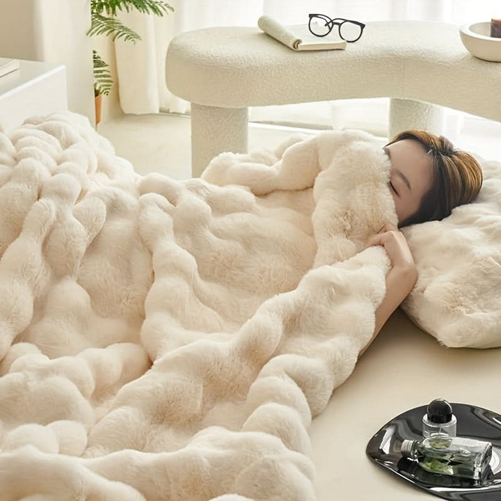 Dubbelsidig Fleece Filt – Mjuk, Varm &amp; Stilren för Alla Säsonger