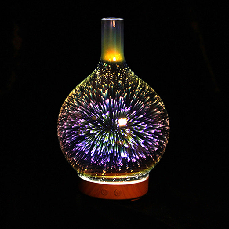 Aroma diffuser i glas med färgglad lampa och 3D-effekt