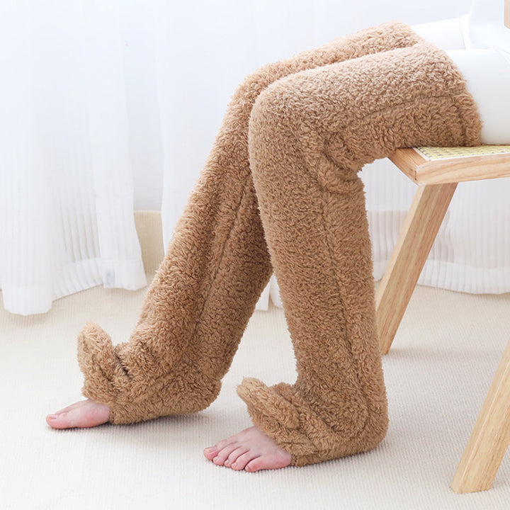 Lurviga overknee-sockor i ljuslila