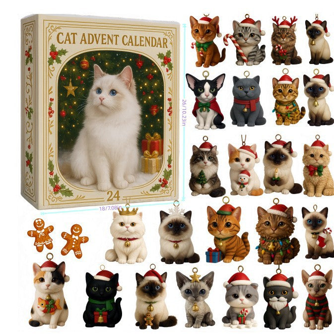 Adventskalender med akrylhängen till julgranen
