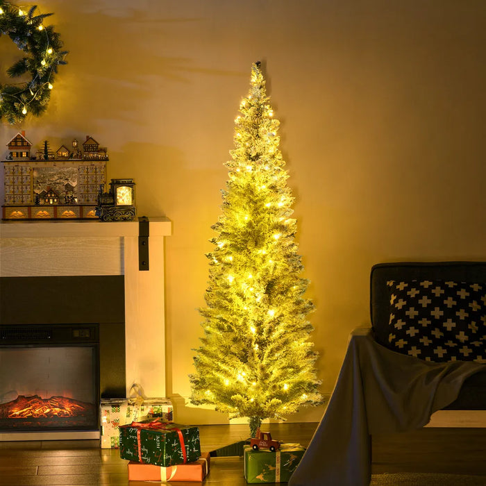 Myslunda Snöig smal julgran 150 cm med 110 varmvita LED