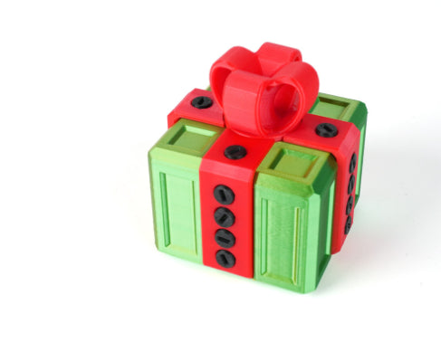 Färgglad 3D-printad presentask med skruvar