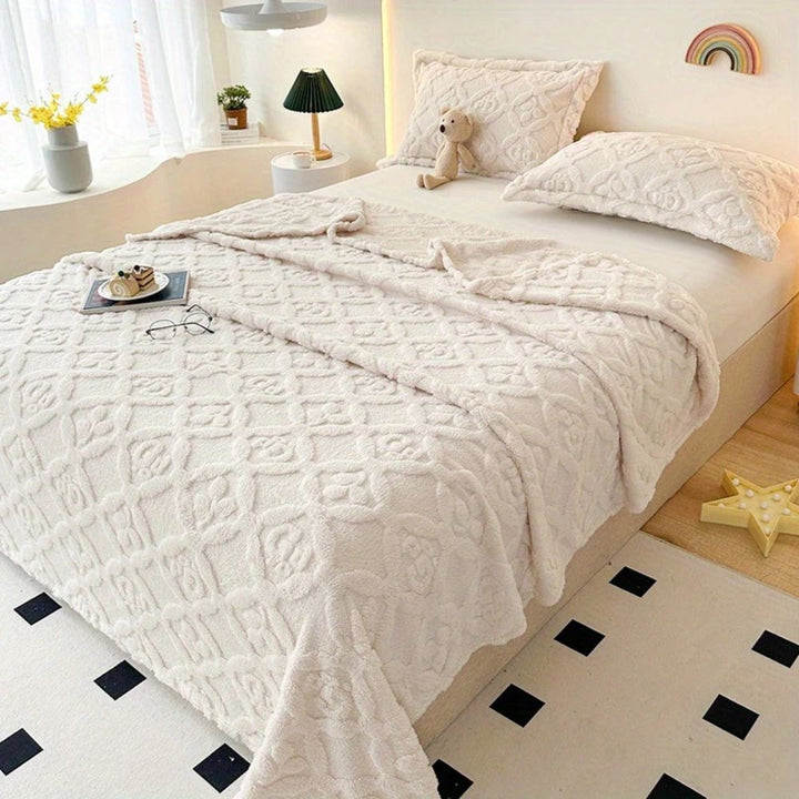 Löv Embroidery Fleece Vinter Filt