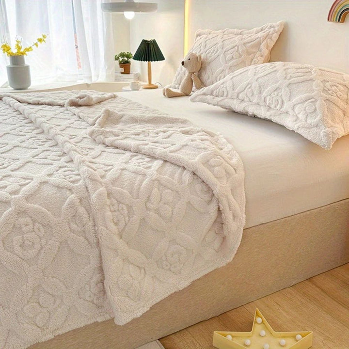 Löv Embroidery Fleece Vinter Filt