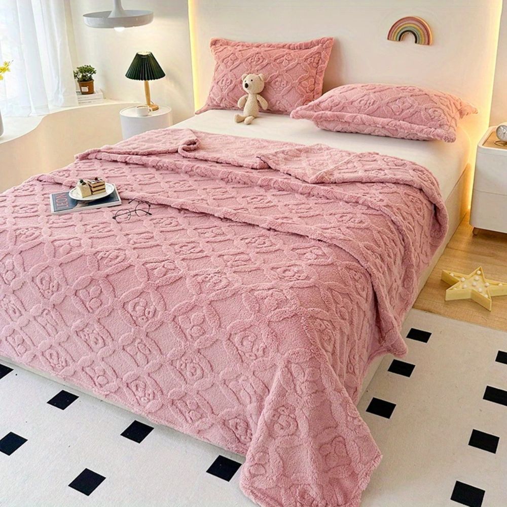 Löv Embroidery Fleece Vinter Filt
