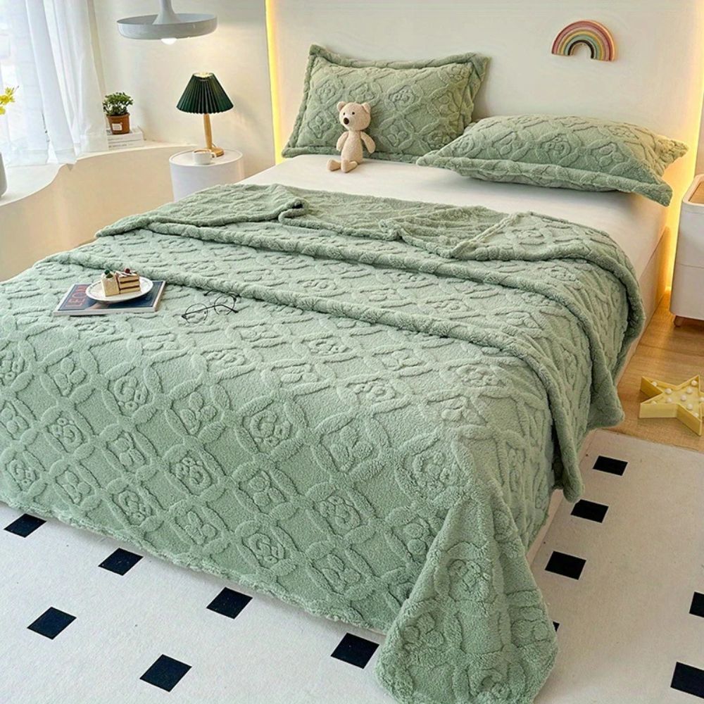 Löv Embroidery Fleece Vinter Filt