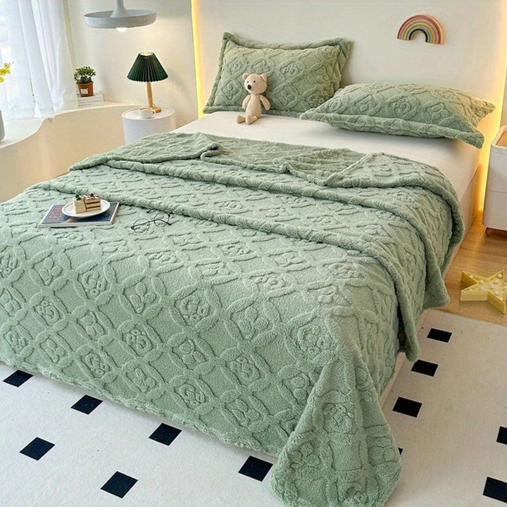 Löv Embroidery Fleece Vinter Filt