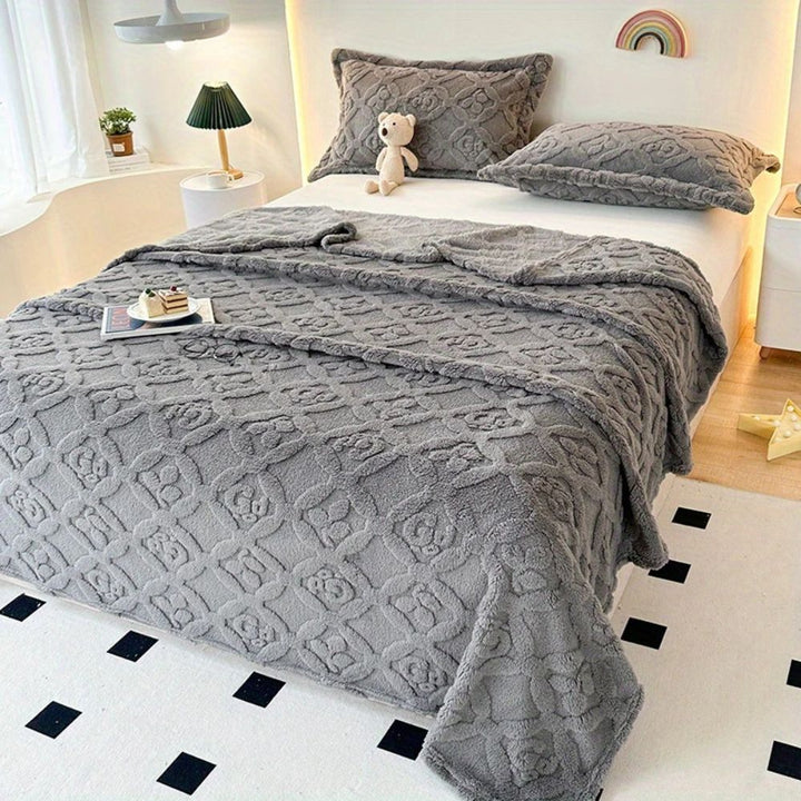 Löv Embroidery Fleece Vinter Filt