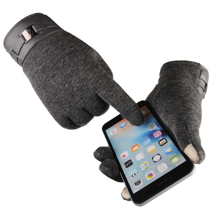 Myslunda Eleganta herrhandskar med touchfingrar och spänne
