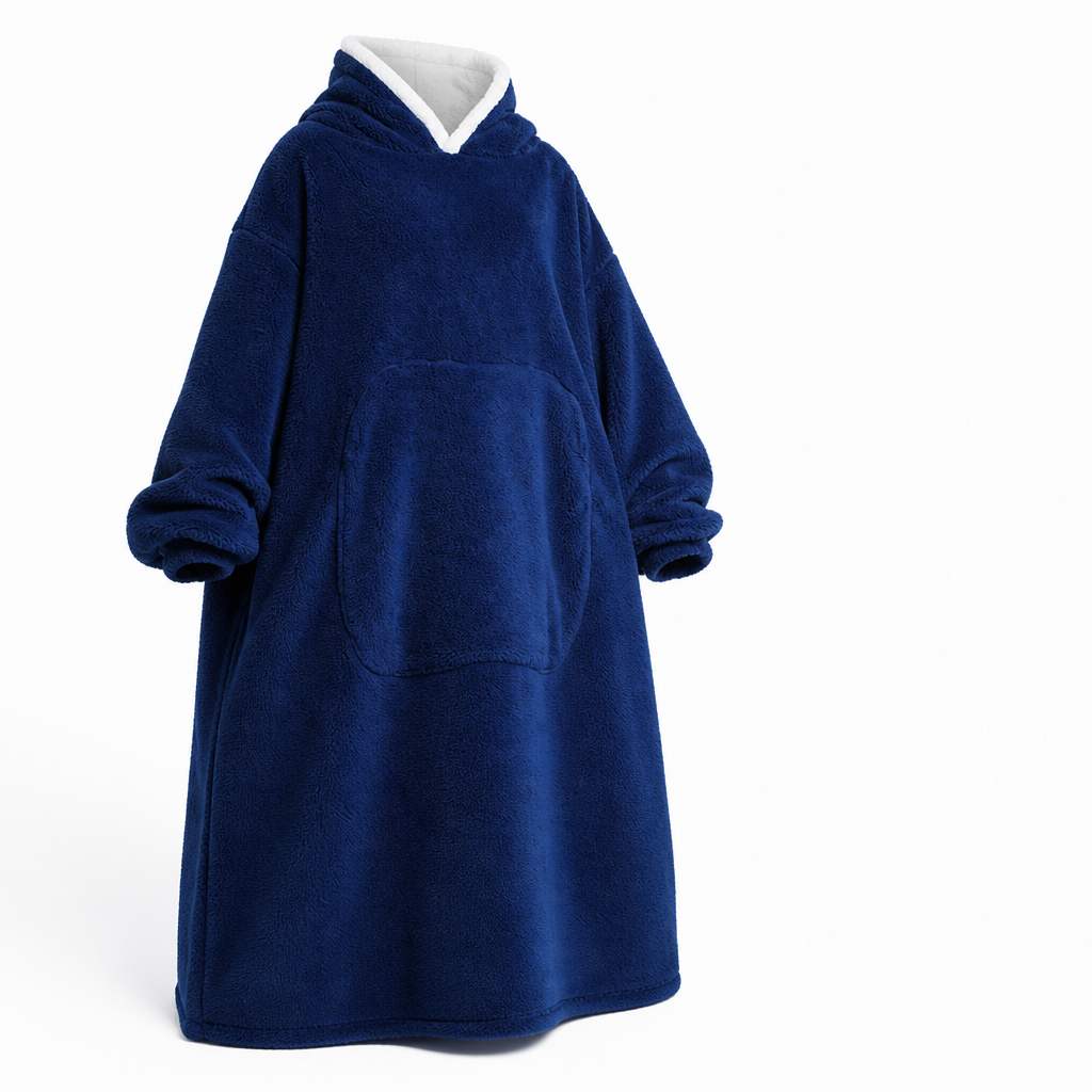 Oversize filthoodie i sherpafleece med ärmar och ficka