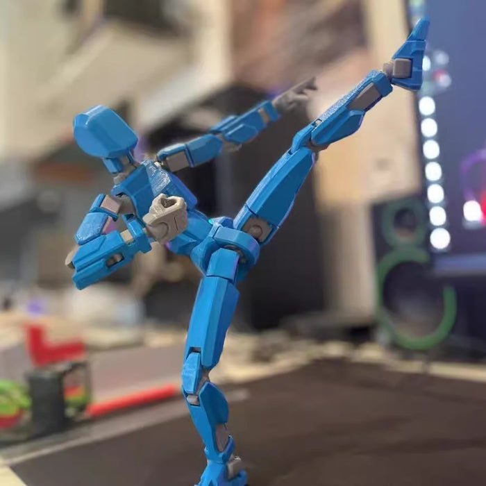 Myslunda 3D-printad robotfigur med rörliga leder