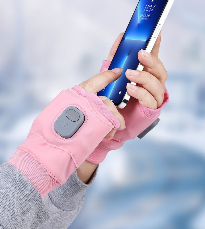 Fingerlösa värmehandskar med display