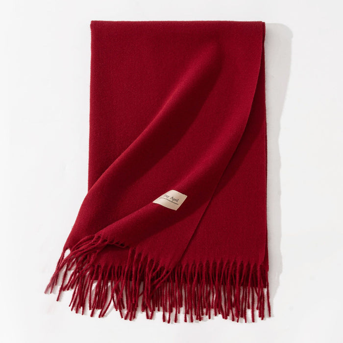 Myslunda Stor enfärgad sjal i kashmirkänsla med tofsar