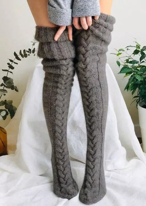 Myslunda™ Handstickade overknee-strumpor, extra långa och mjuka
