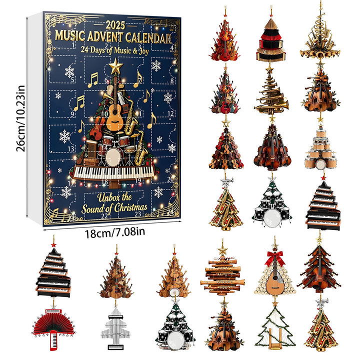 Adventskalender med akrylhängen till julgranen