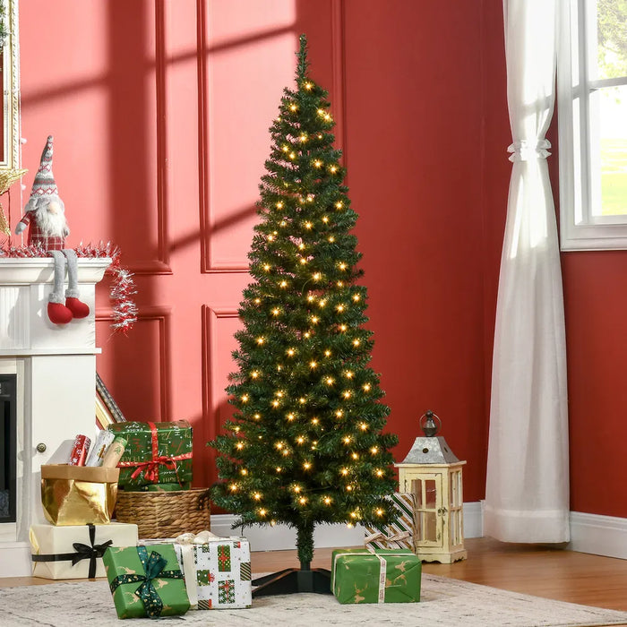 Myslunda Smal julgran med belysning, varmvita LED
