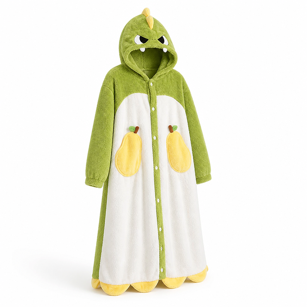 Myslunda™ Bärbar fleecefilt-pyjamas med luva och lekfulla djurmotiv