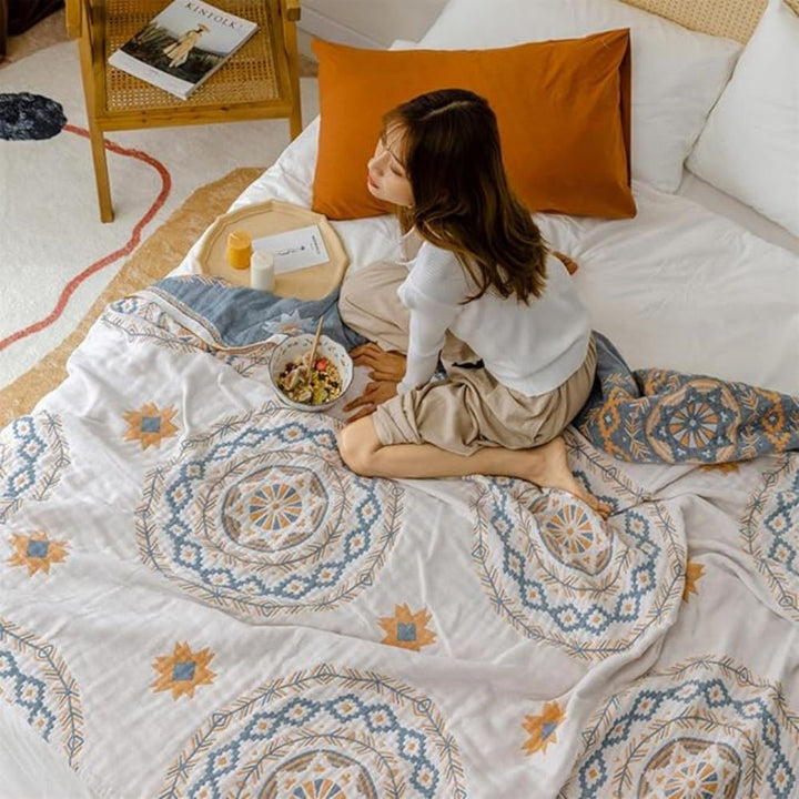 Boho Mandala Bomull Pläd