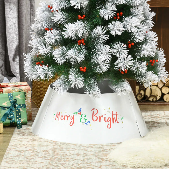Myslunda Julgransfotskydd i metall med Merry & Bright-tryck