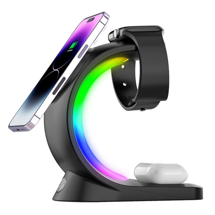 Myslunda Magnetisk laddstation 3 i 1 med RGB-ljus