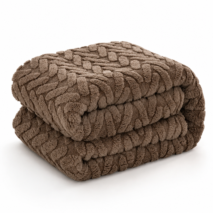 Myslunda™ Vändbar fleecefilt i jacquard – en slät och en fluffig sida