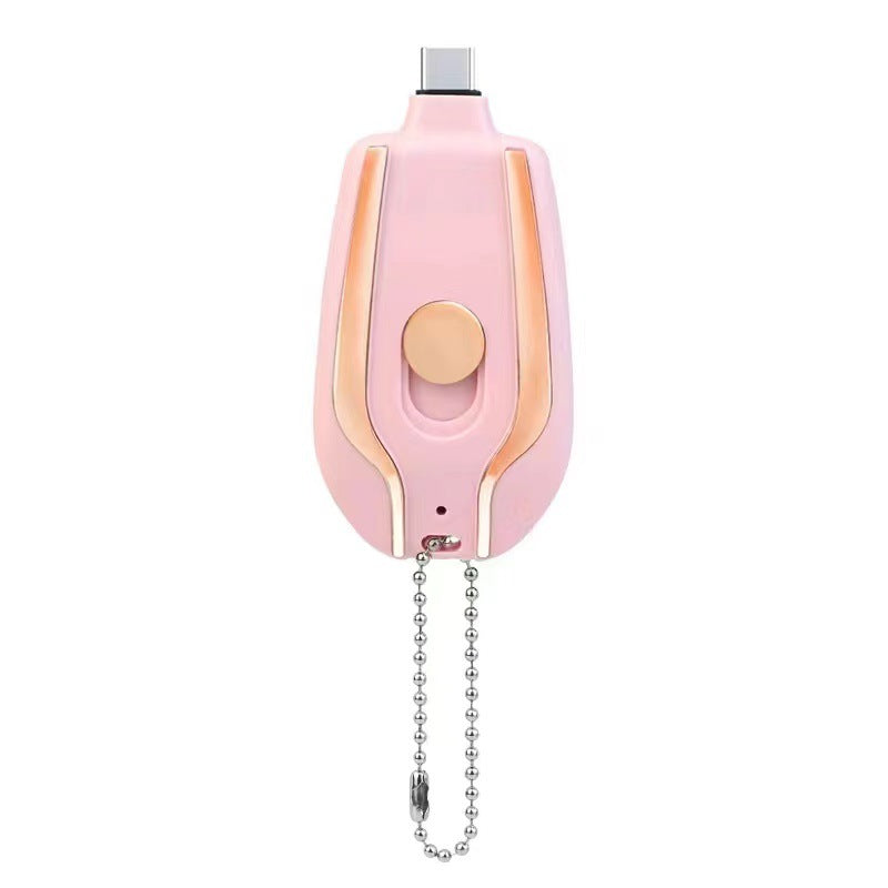 Mini powerbank på nyckelring med mobil