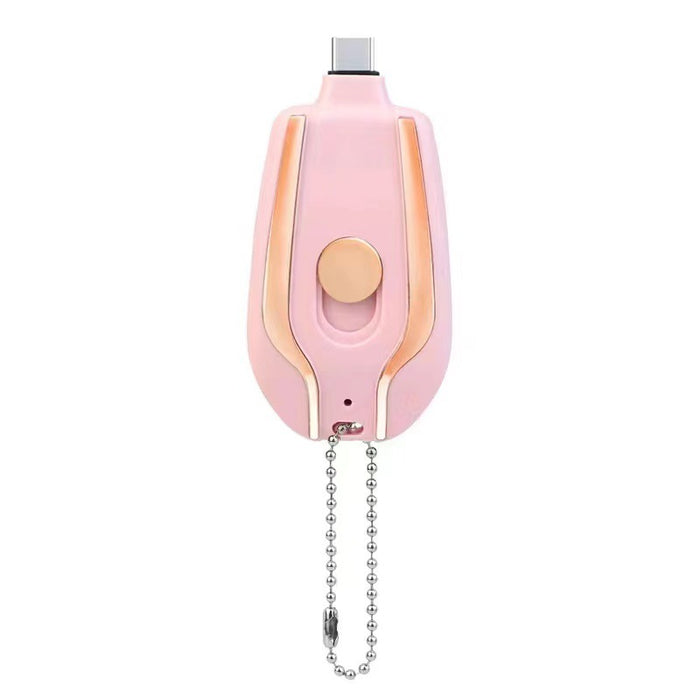 Myslunda Mini powerbank som nyckelring med inbyggd kontakt