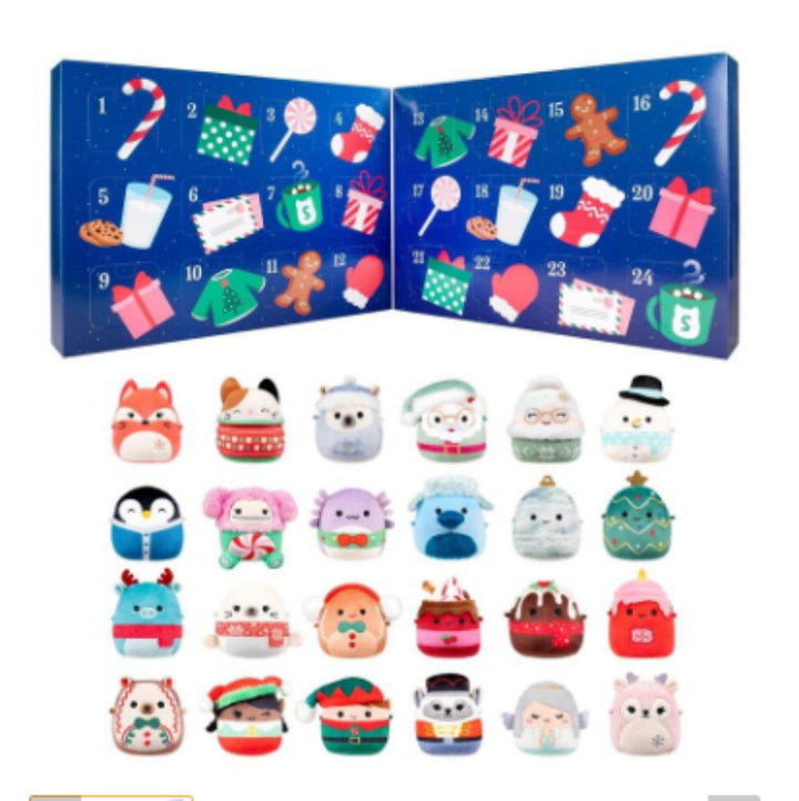 Adventskalender med små mjuka julfigurer