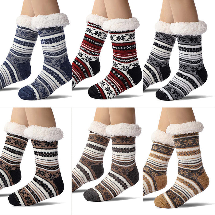 Myslunda™ Extra tjocka sockor med snöflingor och halkskydd