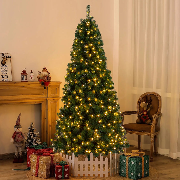 Konstgjord julgran 210 cm med varmvit belysning